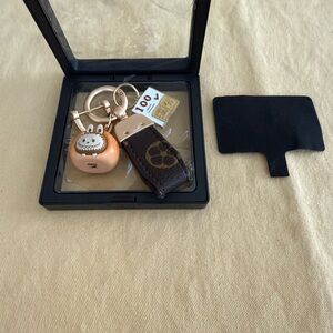 Gold and Brown Keychain Set